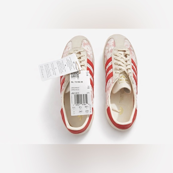 NWT Adidas SL 72 OG x Liberty London Floral Lace Cloud White Scarlet Sneaker 7 - Picture 10 of 10
